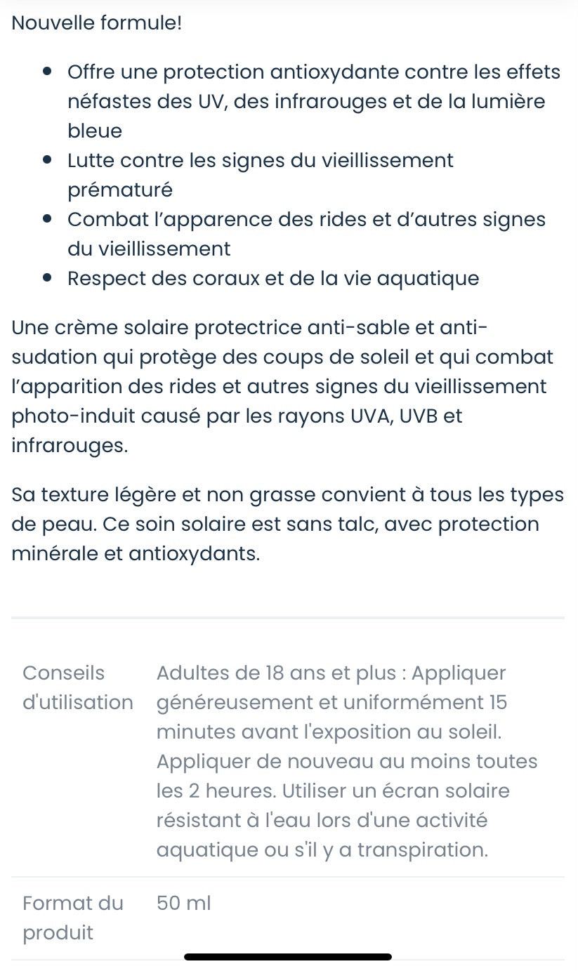 FPS 30 Visage Anti-Âge