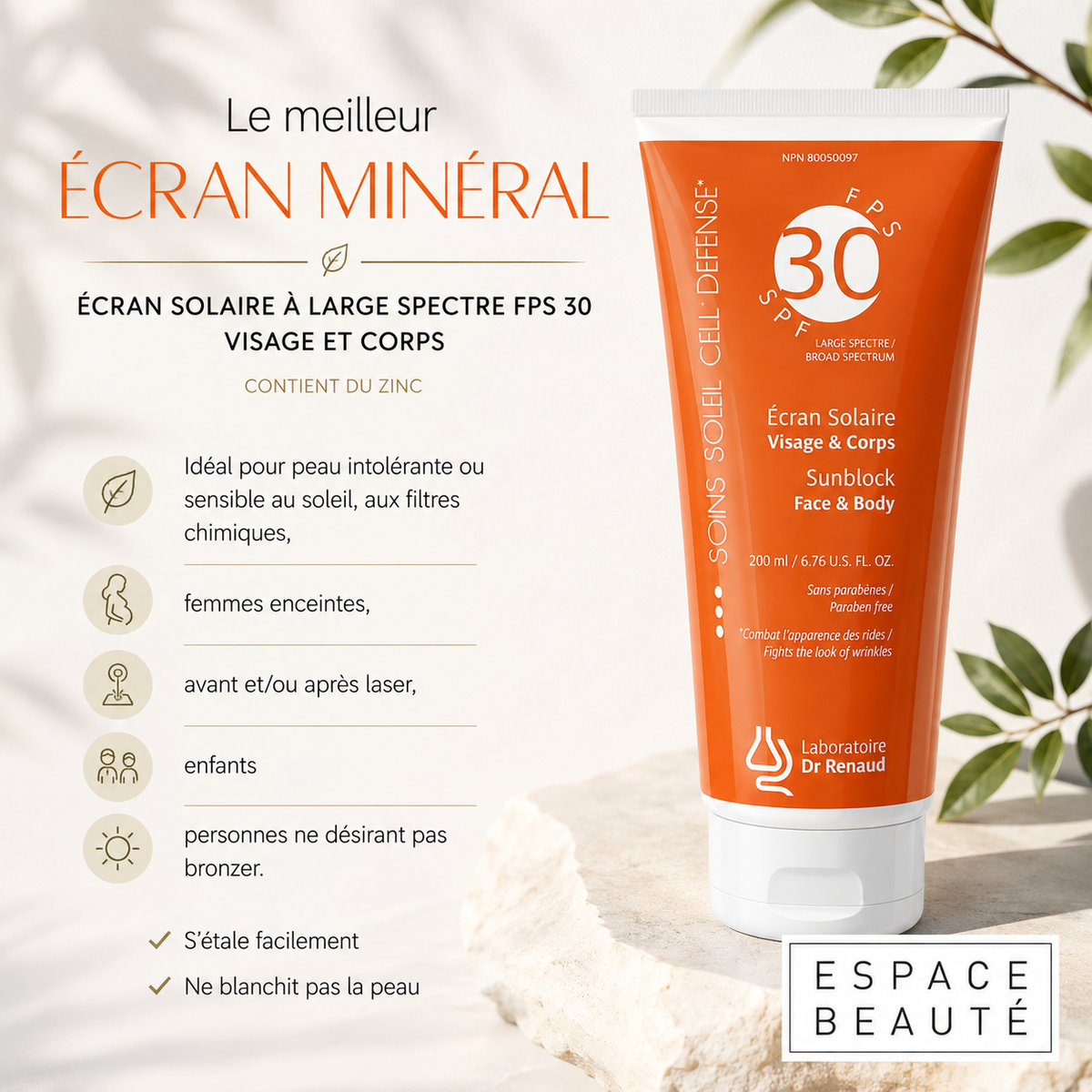 FPS30 Écran minéral • Visage & corps