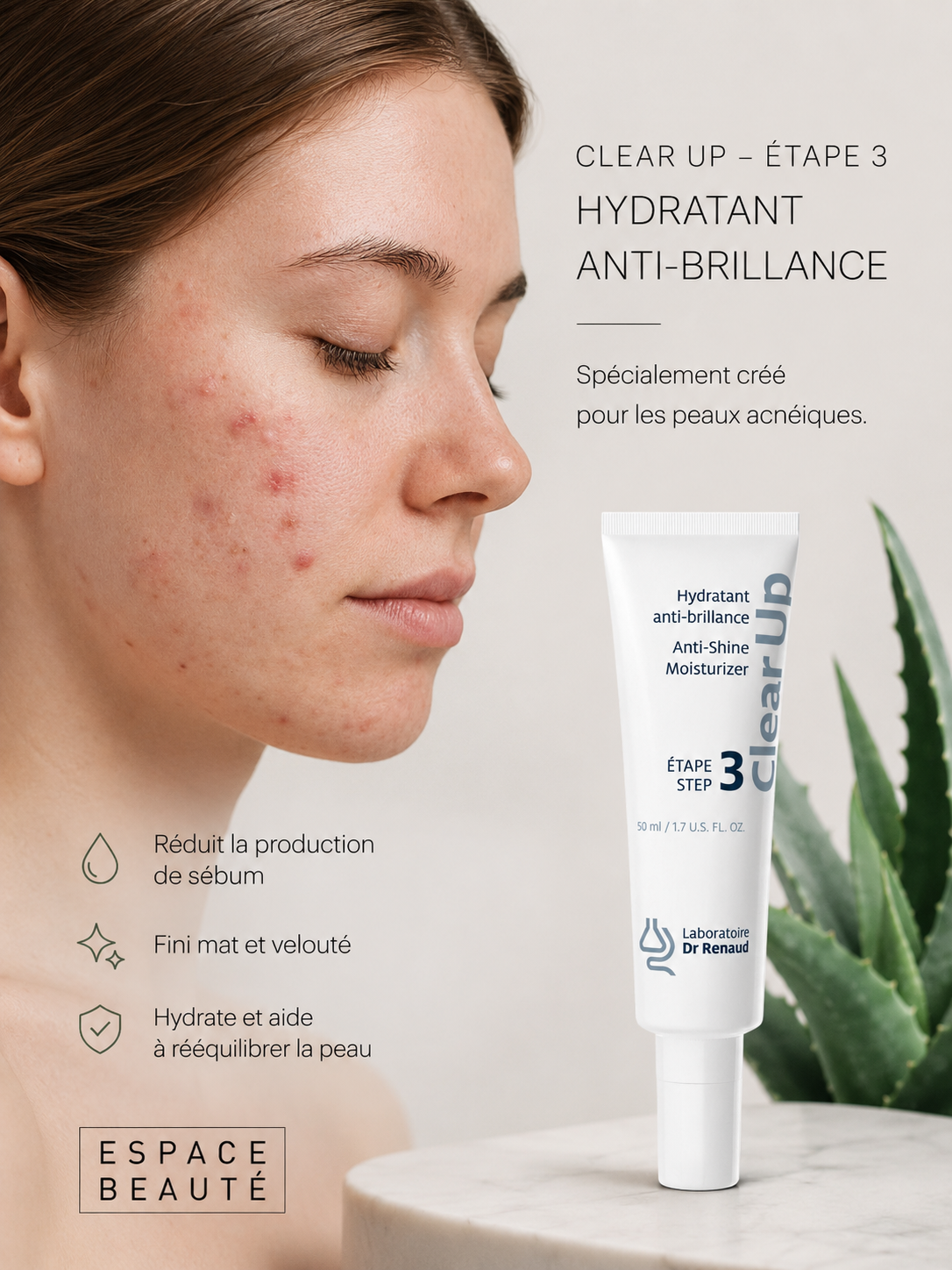 Clear up #3 hydratant Anti-Brillance